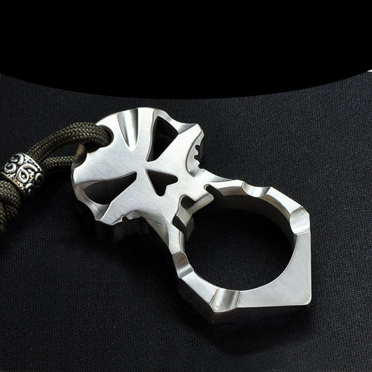 Mini Titanium Skull Portable EDC Decoration Outdoor Tool Keychain