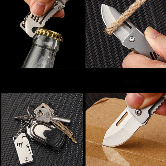Mini Folding Keychain Pendant Bottle Opener EDC Tool