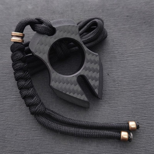 Various Styles of Carbon Fiber Single Finger Keychain Backpack Outdoor Tool