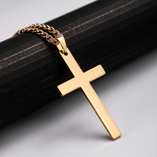 Smooth Cross-shaped Titanium Steel Necklace Pendant