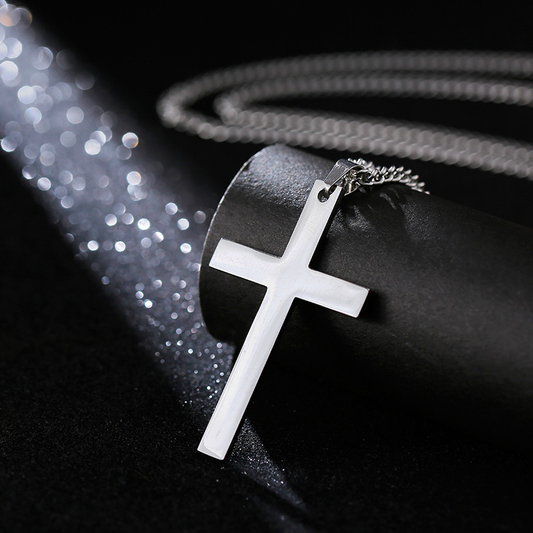 Smooth Cross-shaped Titanium Steel Necklace Pendant