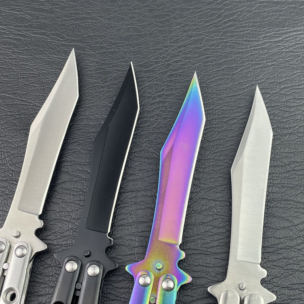 Stainless Steel Portable Swing-hand Unsharpened Outdoor Folding Tool