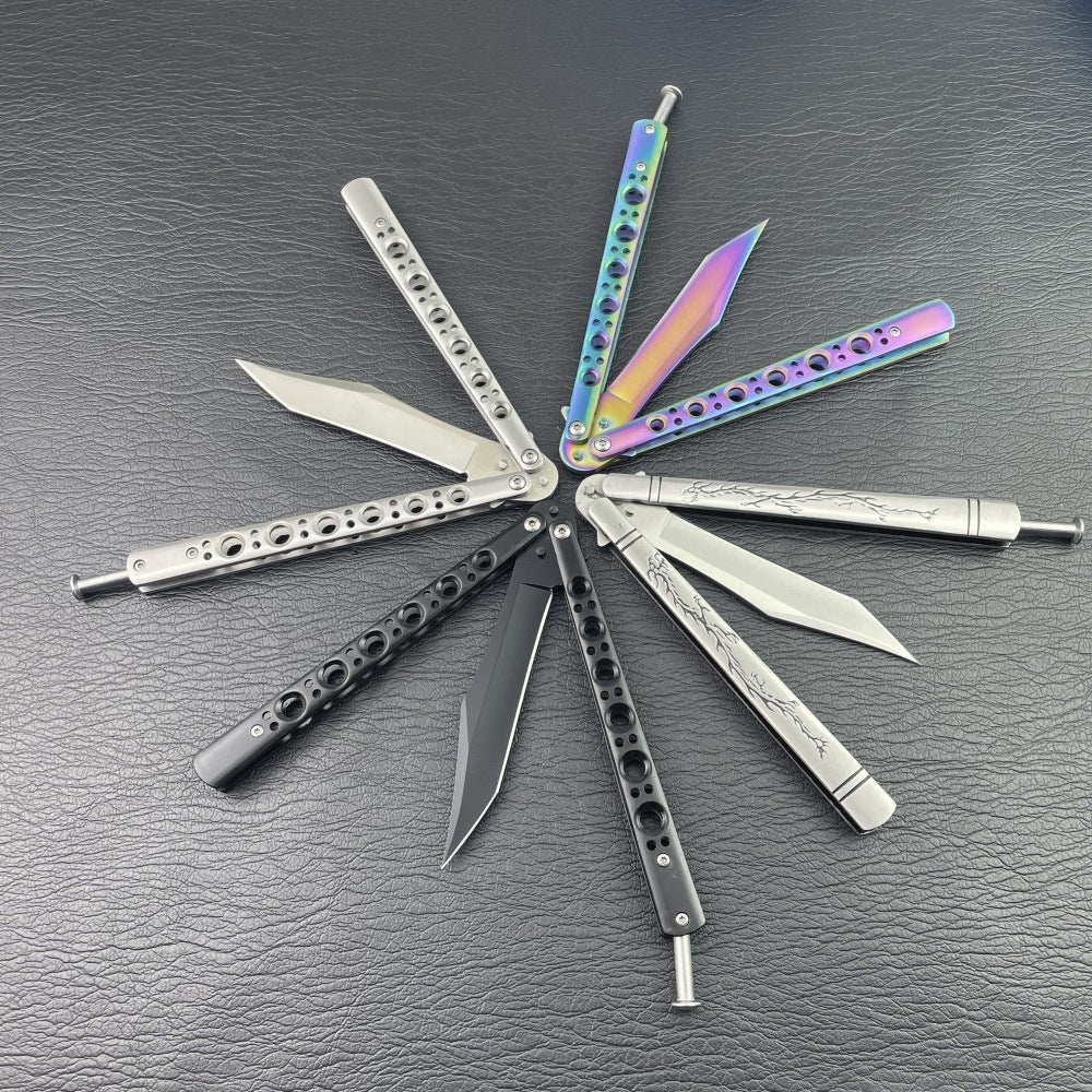 Stainless Steel Portable Swing-hand Unsharpened Outdoor Folding Tool