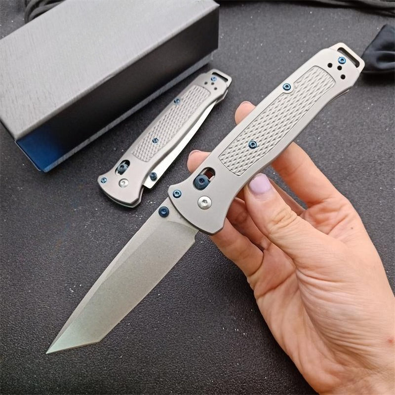 BM537GY M390 Steel Titanium Alloy Handle Outdoor Folding Tool