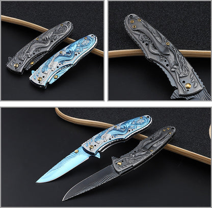 Mermaid-Embossed Handle Folding Outdoor Pocket EDC Tool