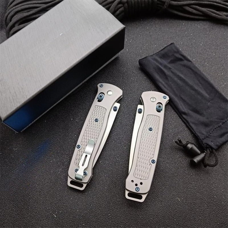 BM537GY M390 Steel Titanium Alloy Handle Outdoor Folding Tool