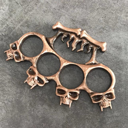 Flame Skull Zinc Alloy Four Finger Outdoor Tool