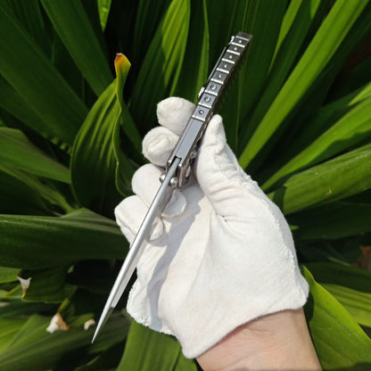 BM781 Silver Textured D2 Steel Folding Outdoor Tool