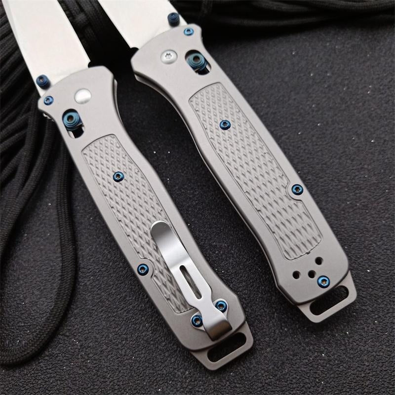 BM537GY M390 Steel Titanium Alloy Handle Outdoor Folding Tool