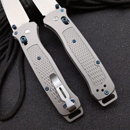 BM537GY M390 Steel Titanium Alloy Handle Outdoor Folding Tool