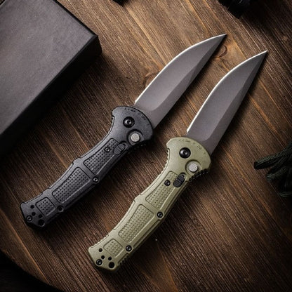 BM9070 Nylon Fiber Handle CNC Water-milled Gray Titanium-plated D2 Steel Outdoor Portable Tool