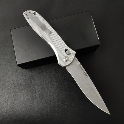 BM710 White Aluminum Alloy Handle 8cr13 Outdoor Folding Tool