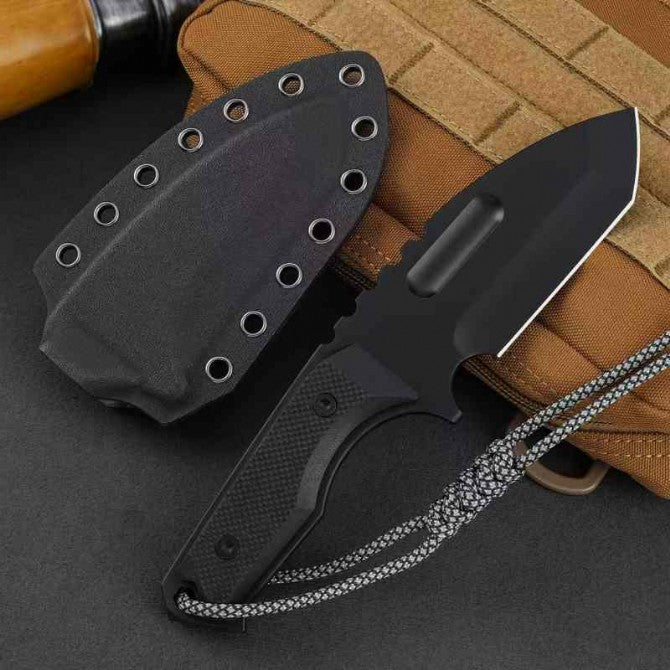 Black Titanium G10 Dual-Color Camouflage Pattern K-Sheath Outdoor Tool