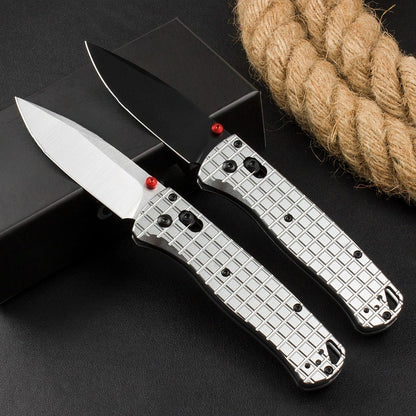 BM535 Bk-4 Checkered Aluminum Handle D2 Outdoor Folding Tool