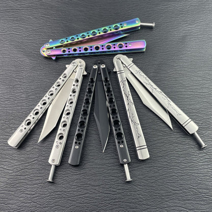 Stainless Steel Portable Swing-hand Unsharpened Outdoor Folding Tool