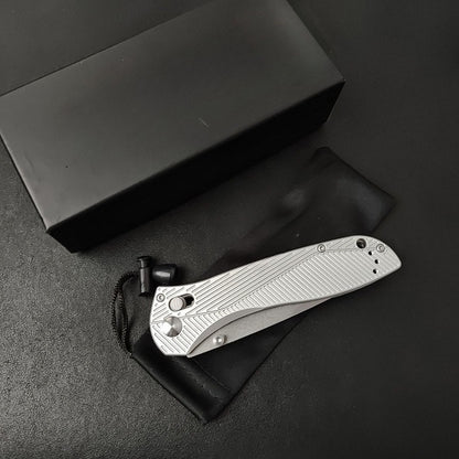 BM710 White Aluminum Alloy Handle 8cr13 Outdoor Folding Tool