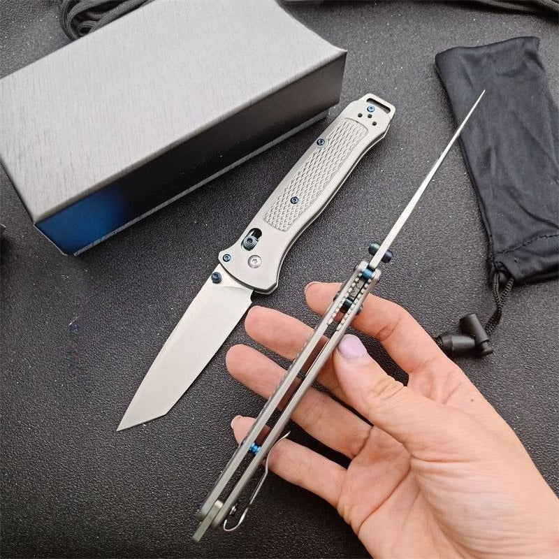 BM537GY M390 Steel Titanium Alloy Handle Outdoor Folding Tool